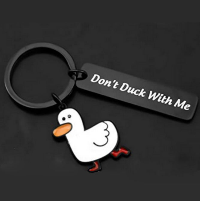 Funny Lover Gift Ducking Love You Cute Duck Pun Keychain Couples Jewelry Valentines Day Gift For Boyfriend Girlfriend