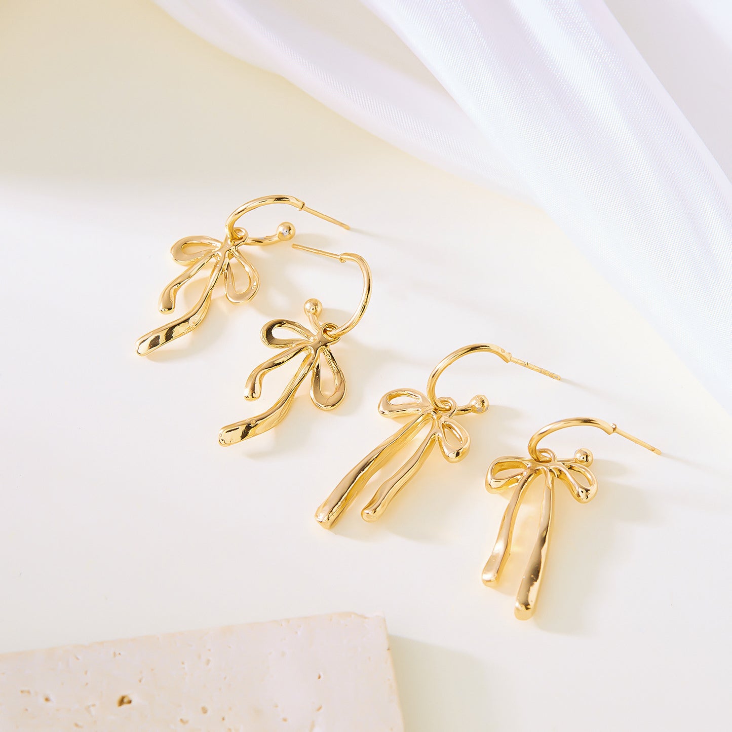 Bowknot Earrings All-match Tassel Copper Steel Needle