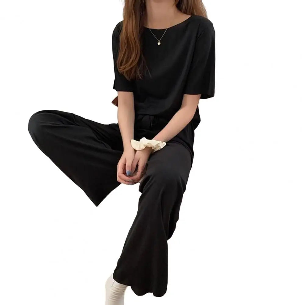 Female Home Clothes 2 Pieces Set Suit Summer Women Lounge Wear Autumn Loose Homewear Suit for Women Pajamas Pants Set