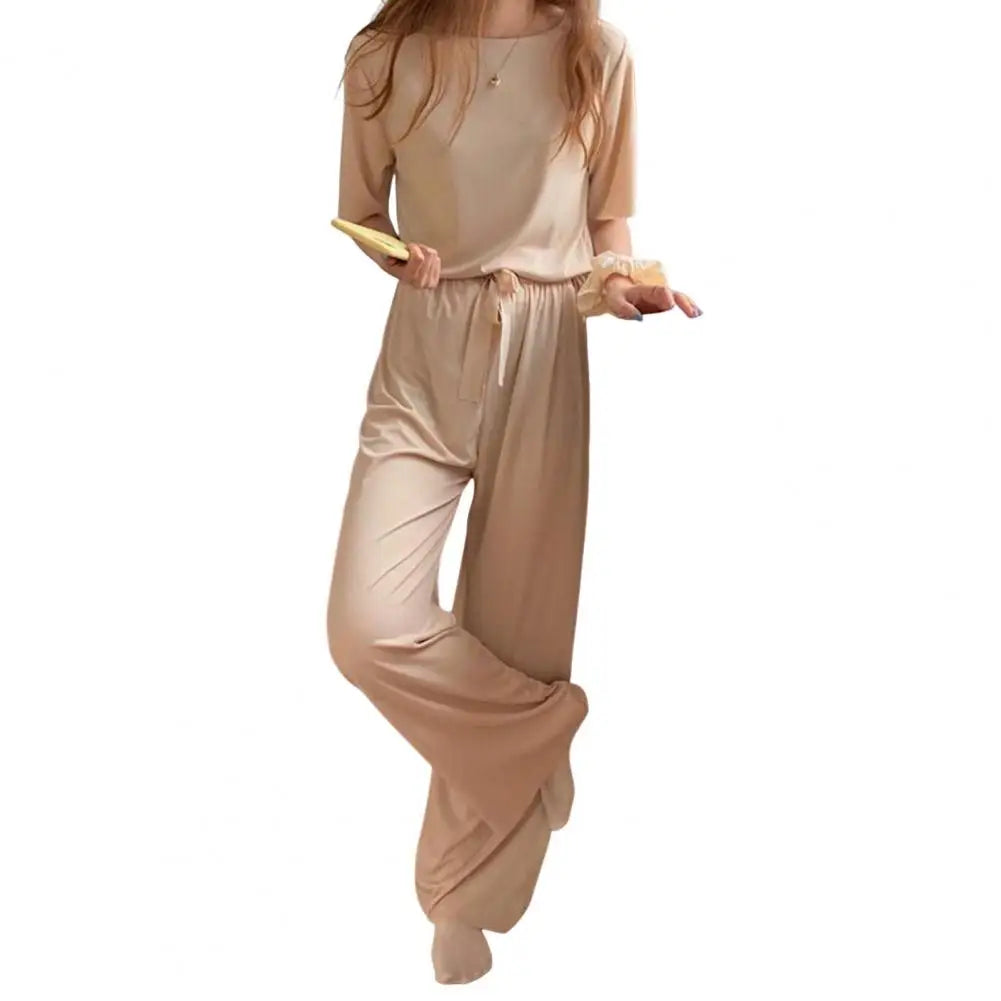 Female Home Clothes 2 Pieces Set Suit Summer Women Lounge Wear Autumn Loose Homewear Suit for Women Pajamas Pants Set